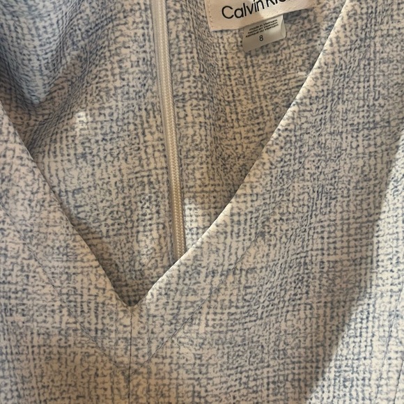 Calvin Klein Light Blue Midi Dress with Orange Floral Border - Picture 5 of 9